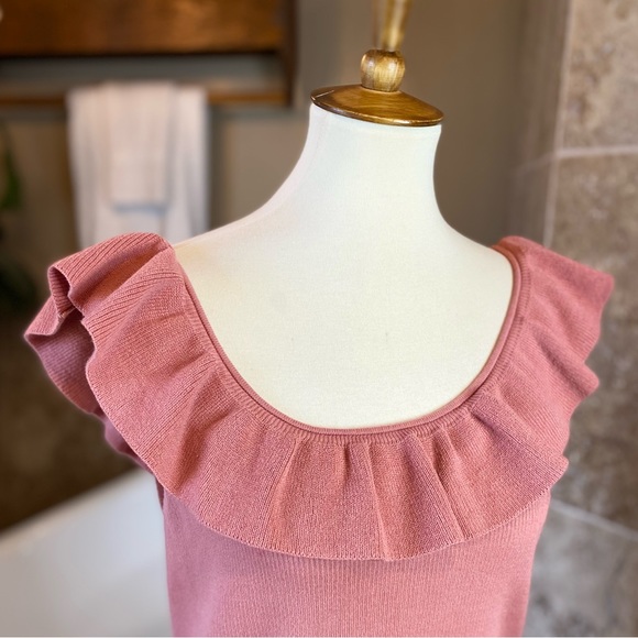 LOFT Pink Ruffle Blouse - Picture 2 of 5